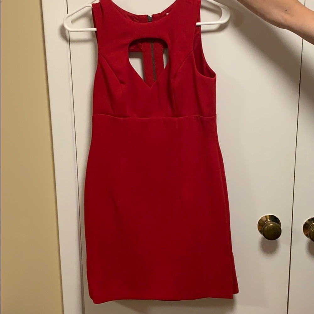 Red cut out cocktail dress
